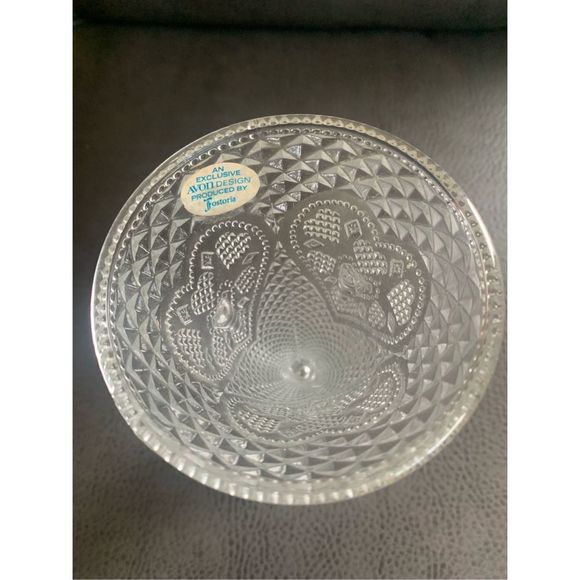 Vintage Avon Fostoria Candle Holder/Vase with Quilted Pattern - Picture 4 of 6